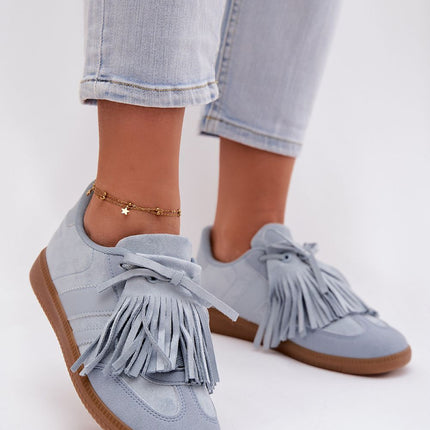 Women's Eco-Suede Sneakers With Removable Fringe Details And Foam Insole - Très Elite