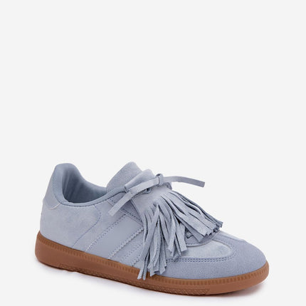 Women's Eco-Suede Sneakers With Removable Fringe Details And Foam Insole - Très Elite