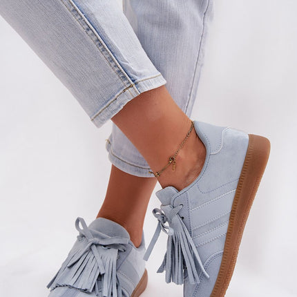 Women's Eco-Suede Sneakers With Removable Fringe Details And Foam Insole - Très Elite