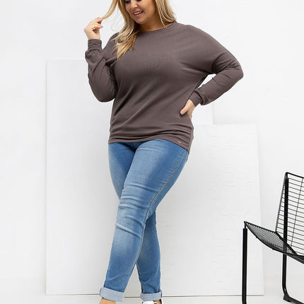 Plus Size Blouse Round Neckline Micro Modal Versatile Everyday Wear Casual - Très Elite