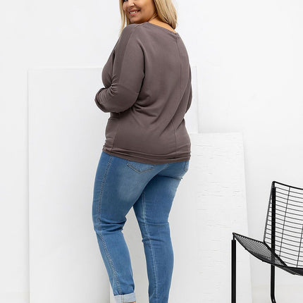 Plus Size Blouse Round Neckline Micro Modal Versatile Everyday Wear Casual - Très Elite