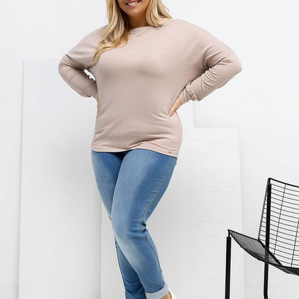 Plus Size Blouse Round Neckline Micro Modal Versatile Everyday Wear Casual - Très Elite