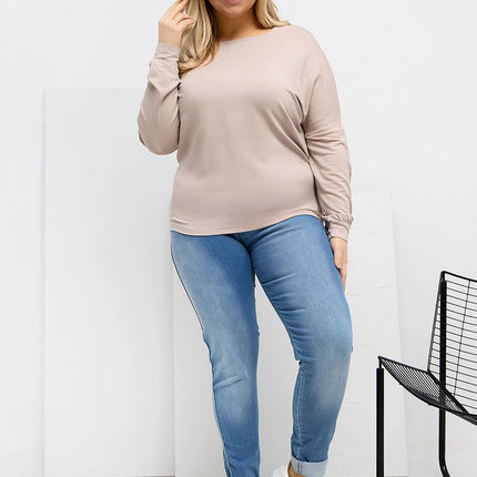 Plus Size Blouse Round Neckline Micro Modal Versatile Everyday Wear Casual - Très Elite
