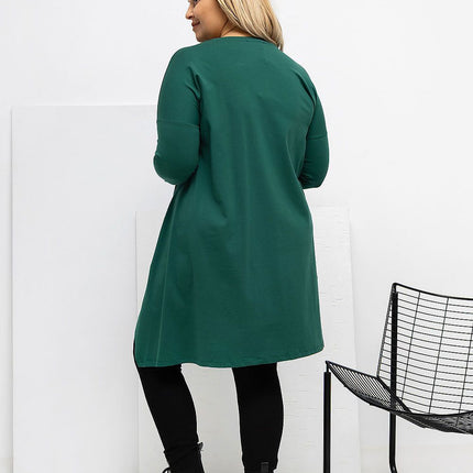Plus Size Asymmetrical Hem Blouse With Longer Back For Flattering Fit - Très Elite