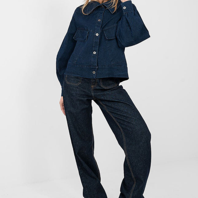 Womens Buttoned Denim Jacket For Casual Spring Summer Wear - Très Elite