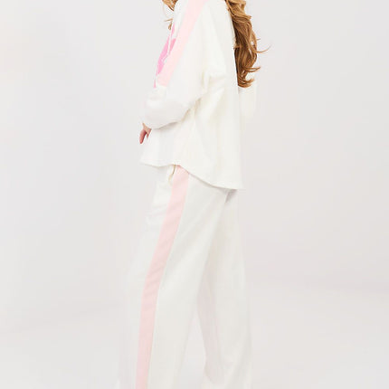 Women's Tracksuit Set With Sweatshirt And Pants Decorative Inscriptions - Très Elite
