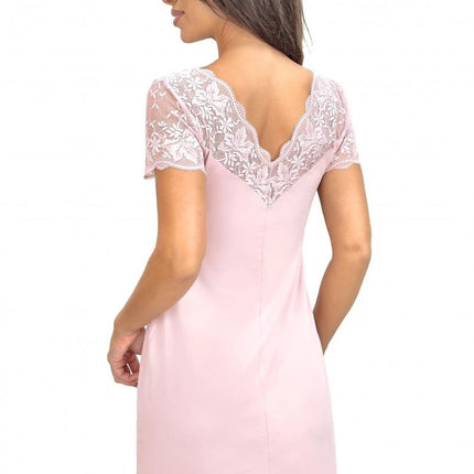 Elegant Comfort Nightshirt With Lace V Neck And No Underwire - Très Elite