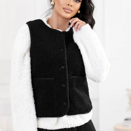 Fur Teddy Vest For Autumn Winter In Soft Polyester - Très Elite