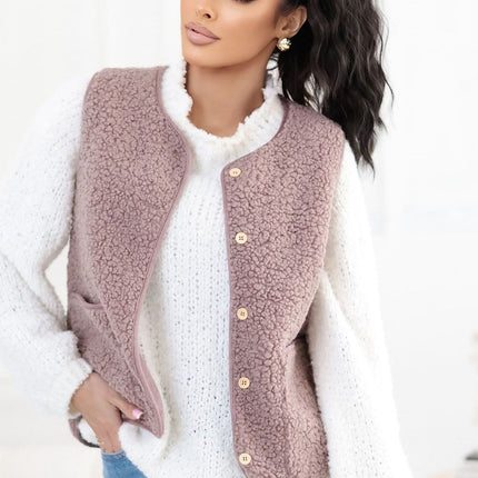 Fur Teddy Vest For Autumn Winter In Soft Polyester - Très Elite