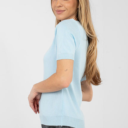 Women's Short Sleeve Sweater Viscose Polyester Blend Casual Knit - Très Elite