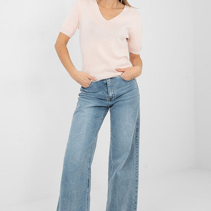 Womens Short Sleeve Casual Knit Sweater Viscose Polyester Blend For Work - Très Elite