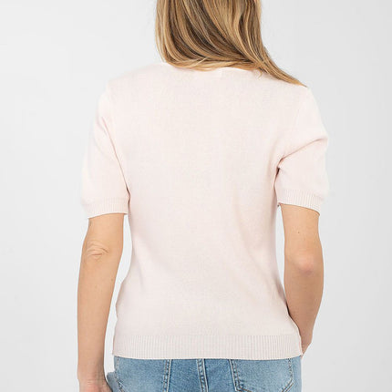 Womens Short Sleeve Casual Knit Sweater Viscose Polyester Blend For Work - Très Elite