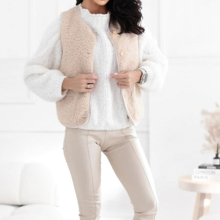 Fur Teddy Vest For Autumn Winter In Soft Polyester - Très Elite