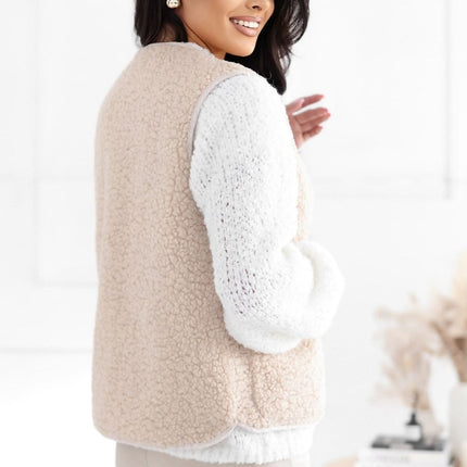 Fur Teddy Vest For Autumn Winter In Soft Polyester - Très Elite