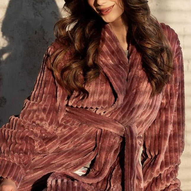 Momenti Per Me Soft Plush Bathrobe with Adjustable Belt and Pockets