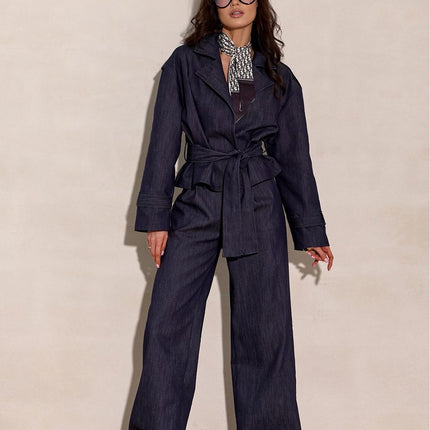 Women Wide Leg High Waist Trousers With Zip Fastening Designed In Poland - Très Elite