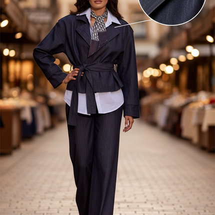 Made in EU Modern Belted Jacket Without Fastening Universal Fit - Très Elite
