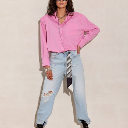 Polish Made Long Sleeve Buttoned Up Shirt With Subtle Shoulder Pads - Très Elite