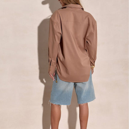 Polish Made Long Sleeve Buttoned Up Shirt With Subtle Shoulder Pads - Très Elite