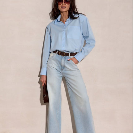 Polish Made Long Sleeve Buttoned Up Shirt With Subtle Shoulder Pads - Très Elite