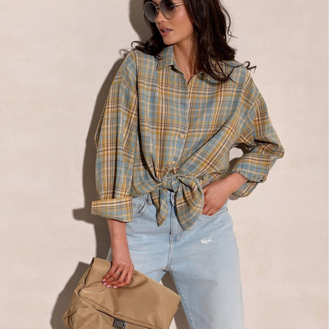 Poland Made Checked Long Sleeve Shirt With Classic Collar - Très Elite