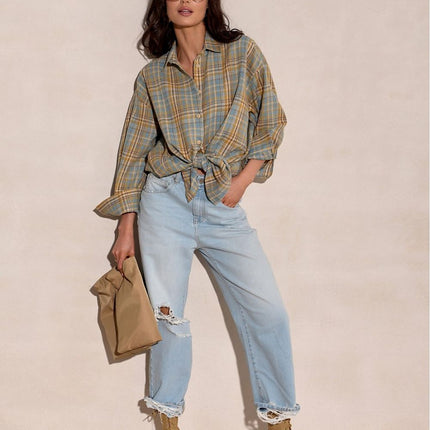Poland Made Checked Long Sleeve Shirt With Classic Collar - Très Elite
