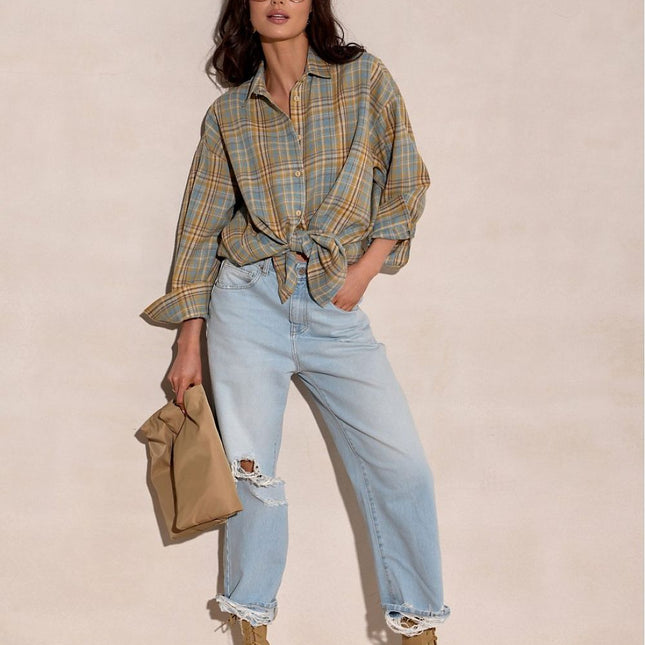 Poland Made Checked Long Sleeve Shirt With Classic Collar - Très Elite