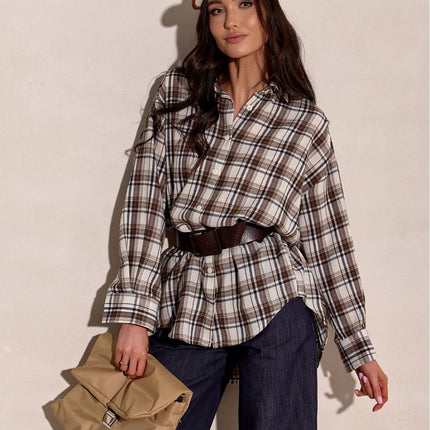 Poland Made Checked Long Sleeve Shirt With Classic Collar - Très Elite