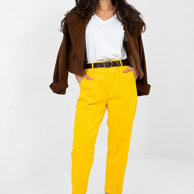 Italy Moda Professional Corduroy Trousers with Comfort Fit and Pockets