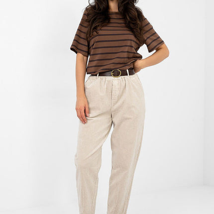 Italy Moda Professional Corduroy Trousers with Comfort Fit and Pockets