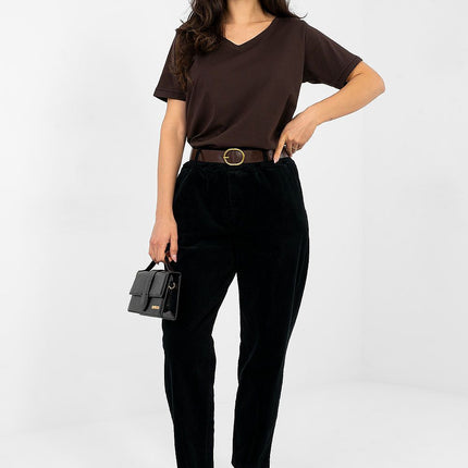 Italy Moda Professional Corduroy Trousers with Comfort Fit and Pockets