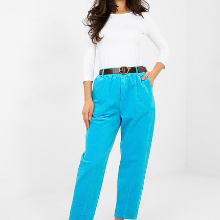 Italy Moda Professional Corduroy Trousers with Comfort Fit and Pockets