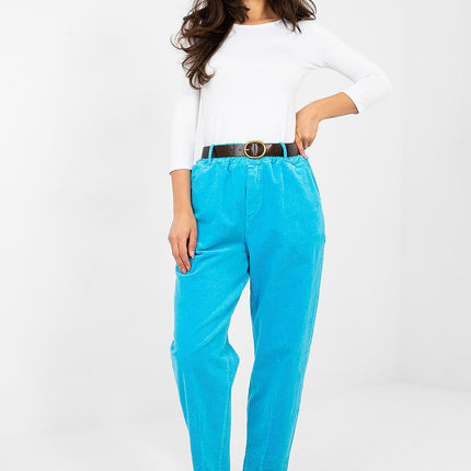 Italy Moda Professional Corduroy Trousers with Comfort Fit and Pockets
