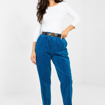 Italy Moda Professional Corduroy Trousers with Comfort Fit and Pockets