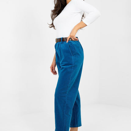 Italy Moda Professional Corduroy Trousers with Comfort Fit and Pockets