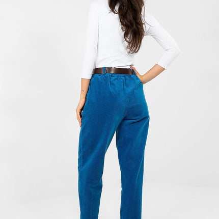 Italy Moda Professional Corduroy Trousers with Comfort Fit and Pockets