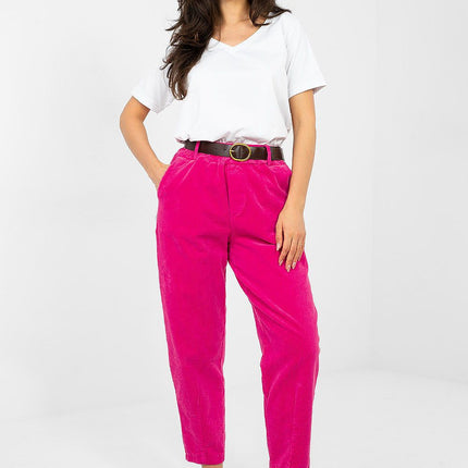 Italy Moda Professional Corduroy Trousers with Comfort Fit and Pockets