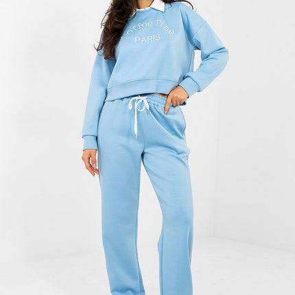 Hoodie And Trousers Tracksuit Set With Embroidered Front Logos For Casual Wear - Très Elite