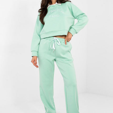 Hoodie And Trousers Tracksuit Set With Embroidered Front Logos For Casual Wear - Très Elite