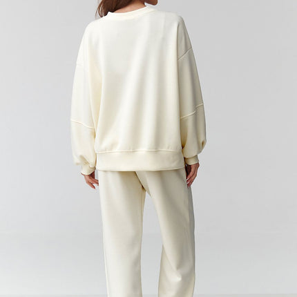 Oversize Women Sweatshirt and Straight Leg Pants Set Cozy Loungewear - Très Elite