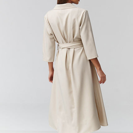 Elegant Wrap Midi Daydress With Adjustable Tie Belt For All Body Types - Très Elite