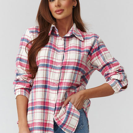 Plaid Long Sleeve Shirt With Loose Fit And Elongated Back - Très Elite