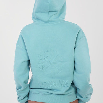 Womens Zip Up Hooded Sweatshirt With Pockets Cotton Elastane Blend - Très Elite