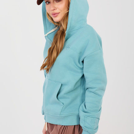 Womens Zip Up Hooded Sweatshirt With Pockets Cotton Elastane Blend - Très Elite