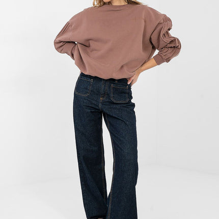 Women's Cotton Elastane Sweatshirt Casual Comfort Round Neck - Très Elite