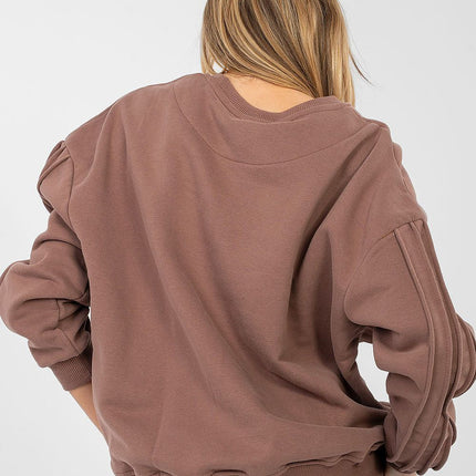 Women's Cotton Elastane Sweatshirt Casual Comfort Round Neck - Très Elite