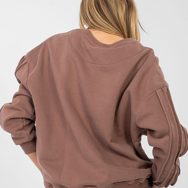 Women's Cotton Elastane Sweatshirt Casual Comfort Round Neck - Très Elite