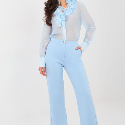 Women's Translucent Long Sleeve Shirt Tencel Polyester Blend - Très Elite