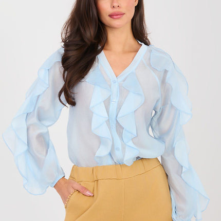 Collarless Women's Long Sleeve Shirt for Formal and Everyday Wear - Très Elite