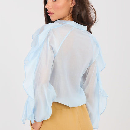 Collarless Women's Long Sleeve Shirt for Formal and Everyday Wear - Très Elite